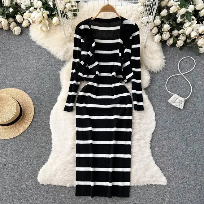 Ironvale Korean Minimalist V-Neck Dress